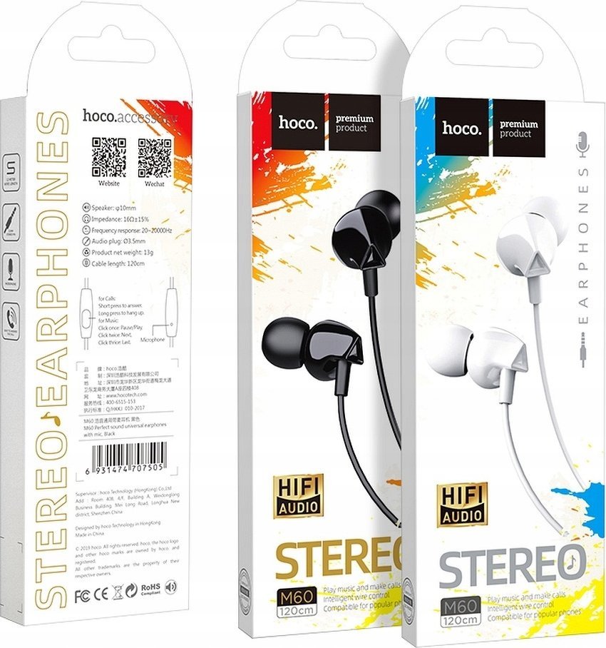Kufje me kabllo HOCO M60, 3.5mm, Hi Fi, të zeza