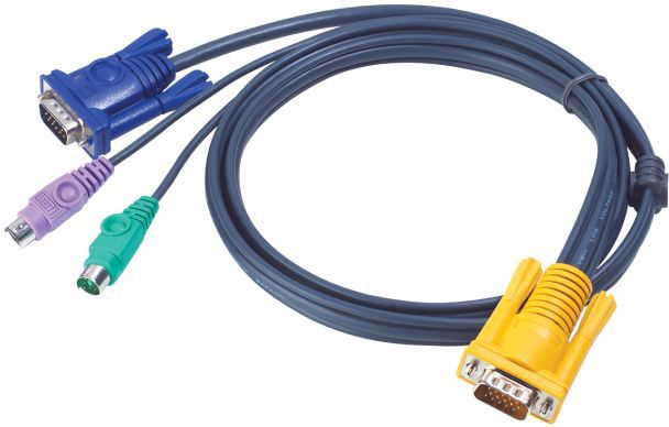 Kabllo KVM ATEN PS2, 3m, slim, ngjyrë gri