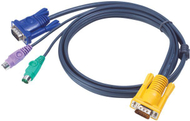 Kабел KVM ATEN PS2, 3m, тенок, сива боја
