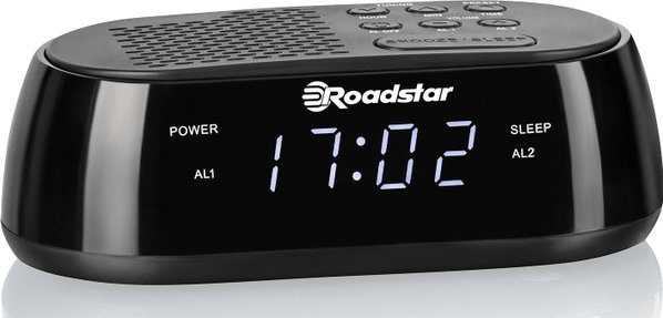 Radio orë Roadstar CLR-2477, projektor ore, portë USB, e zezë