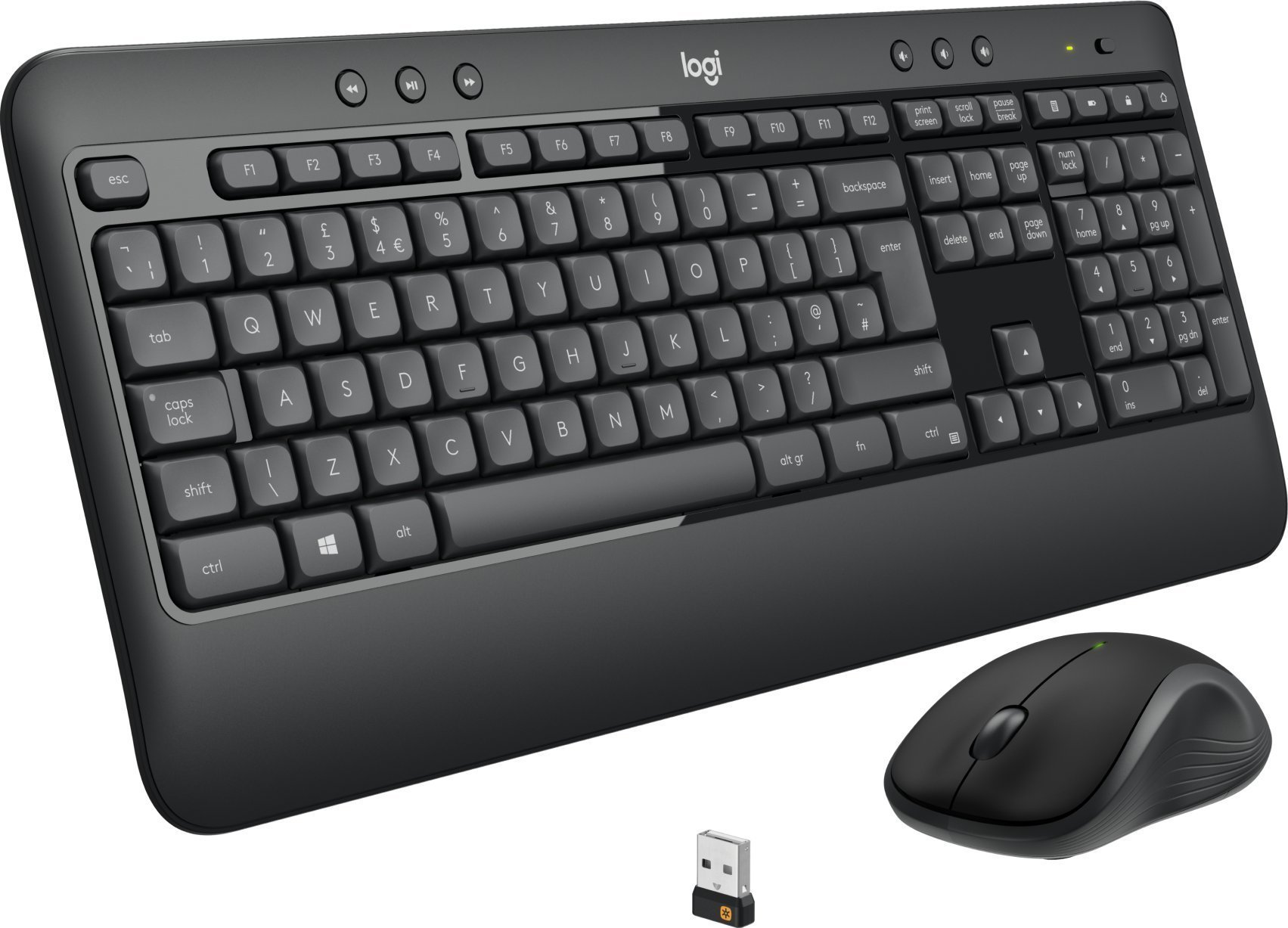 Set tastierë dhe maus me kamerë Logitech MK540 Advanced US dhe Brio 100, wireless, Full HD 1080p, i zi