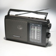 Radio portative Tiross TS-457, dalje për kufje, shumëburimore energjie, gri