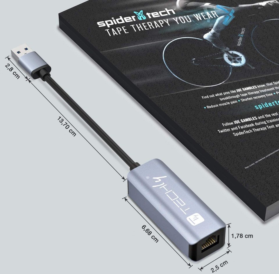 Docking station me USB hub Techly IDATA USB ETGIGA AA, USB A, RJ45 Gigabit, i zi