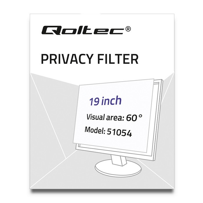 Filtër privatësie Qoltec RODO, 19", 16:10, i zi