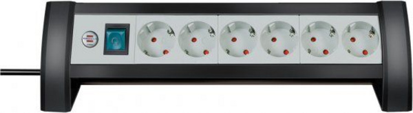 Kabllo vazhduese Brennenstuhl Premium-Office-Line, 3m, 6 priza, e zezë