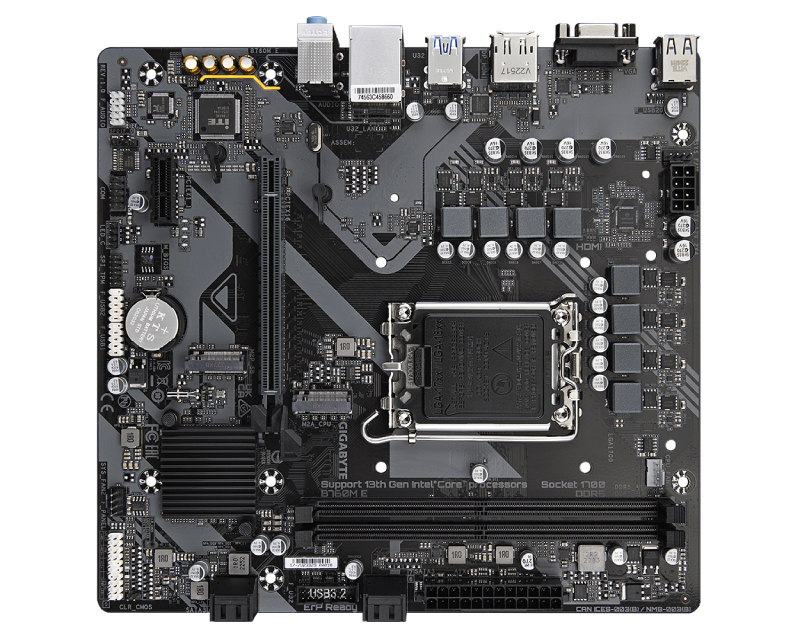 Pllake ame Gigabyte B760M E - 1.0 - DDR5, LGA1700, mATX