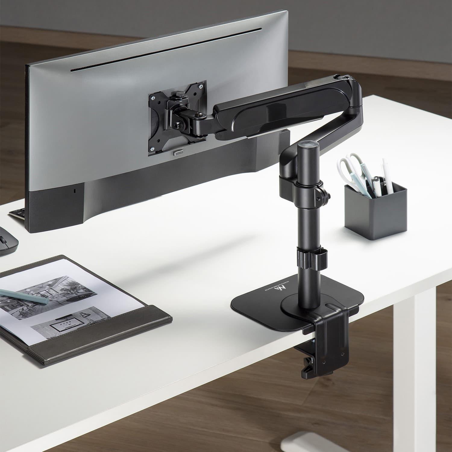 Set montimi për tavolinë Maclean MC-929, për mbajtëse monitori, antirrëshqitës, i zi