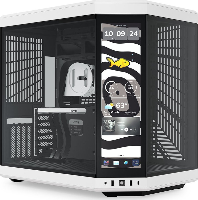 Kornizë kompjuteri HYTE Y70 Touch Infinite, Mid Tower, Panda, e bardhë e zezë