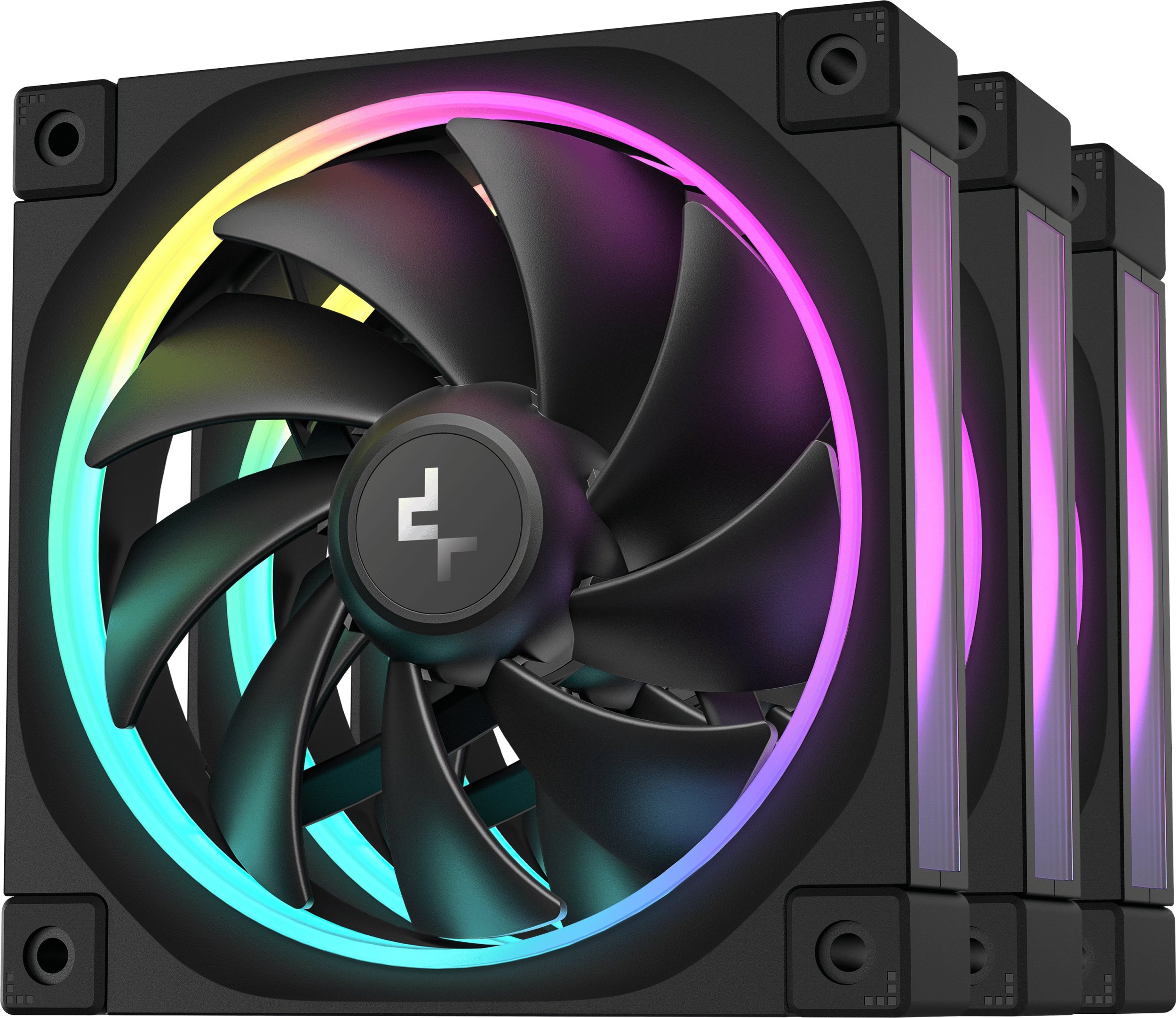 Вентилатор за куќиште DeepCool FL12 3 in 1, 120 mm, сет 3 парчиња, црн