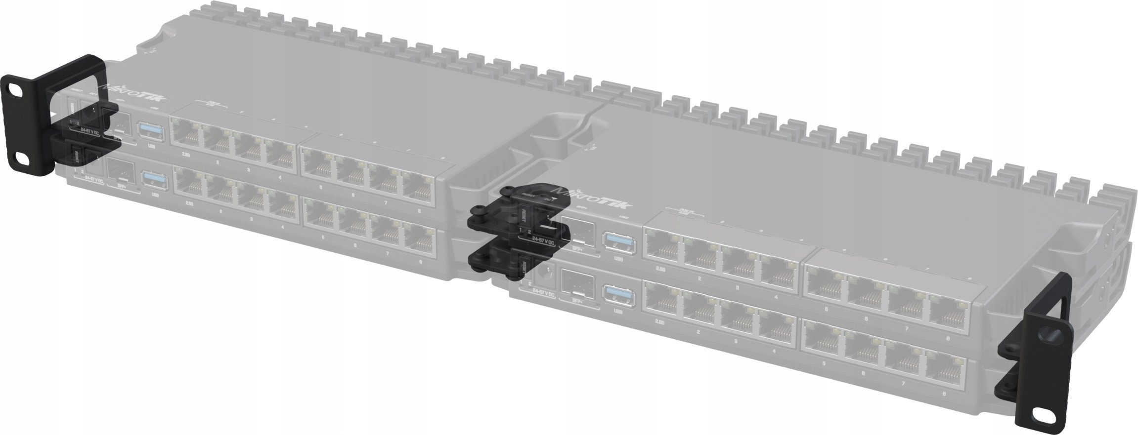Aksesor rackmount MikroTik K-79 NET ACC, set kllapash metalike, për rack 19", i zi