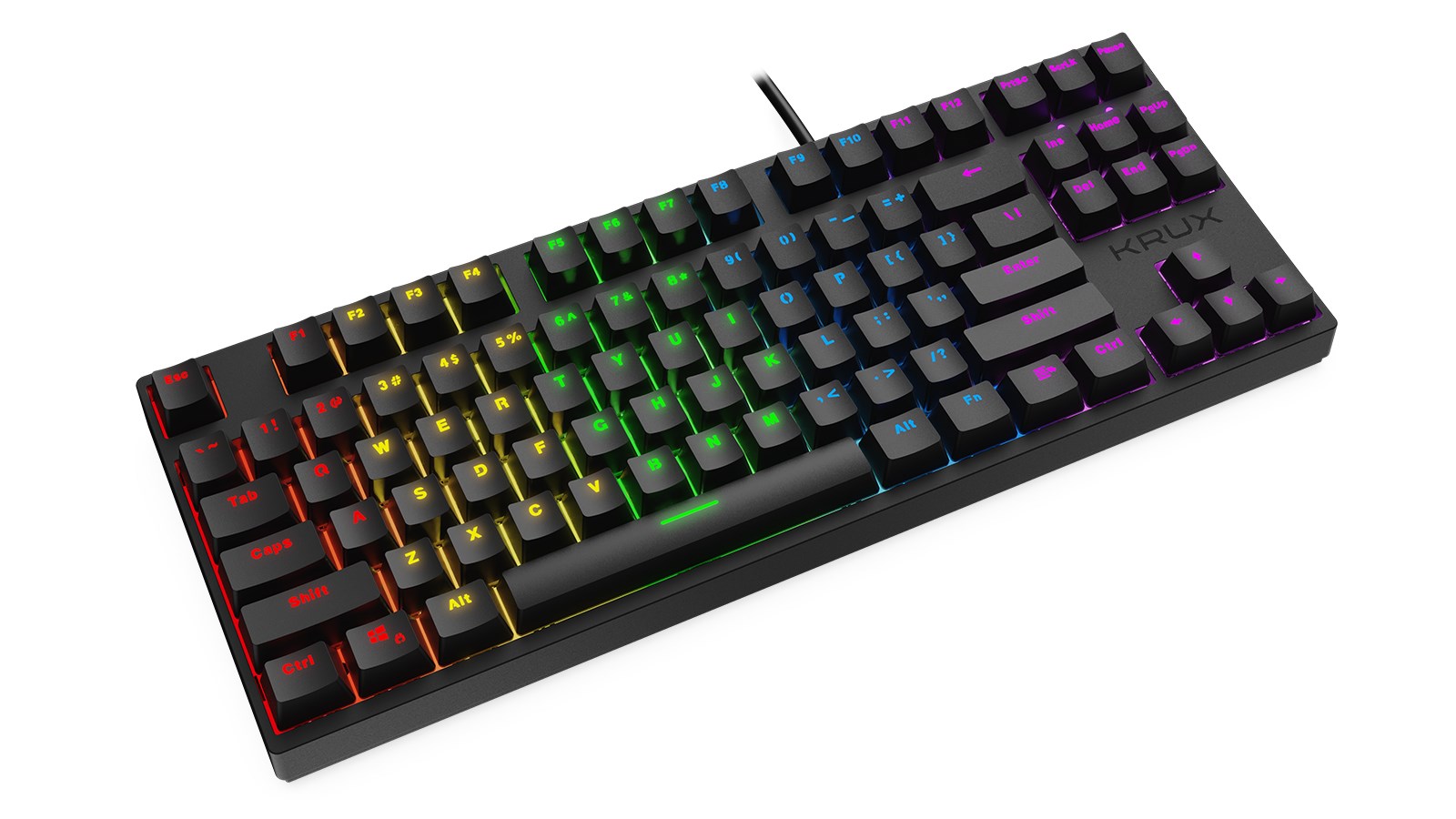 Tastierë gaming Krux Atax RGB TKL, Outemu Brown, e zezë