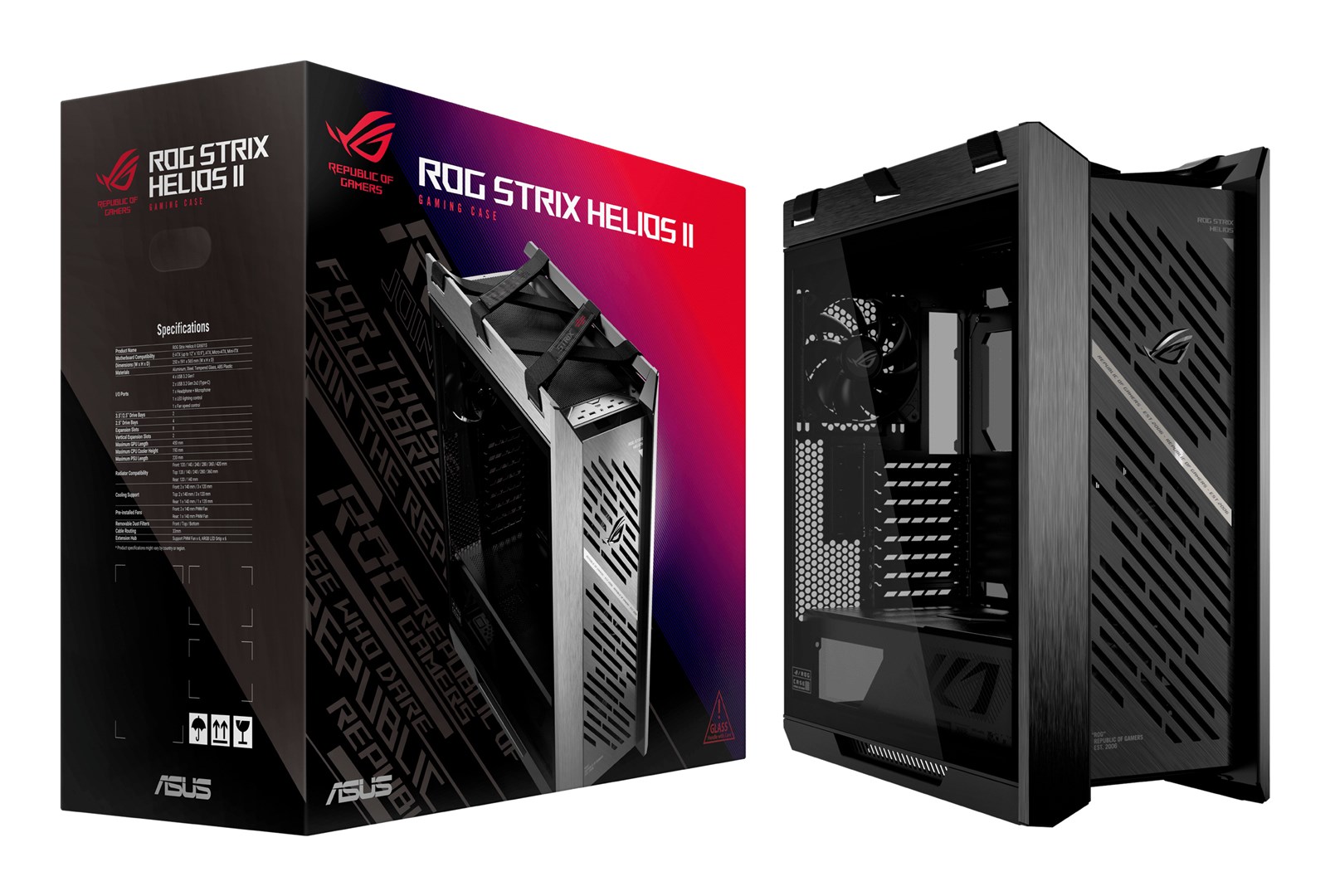 Kuti kompjuteri Asus ROG Strix Helios GX601, mid tower, EATX, e zezë