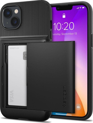 Këllëf Spigen Slim Armor CS për iPhone 14 Plus, me mbajtëse kartash, i zi