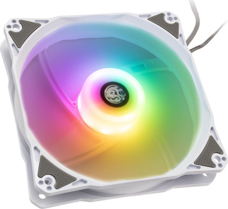 Ventilatorë PC Bitspower Notos 120, 3 copë, RGB, me hub, të bardhë