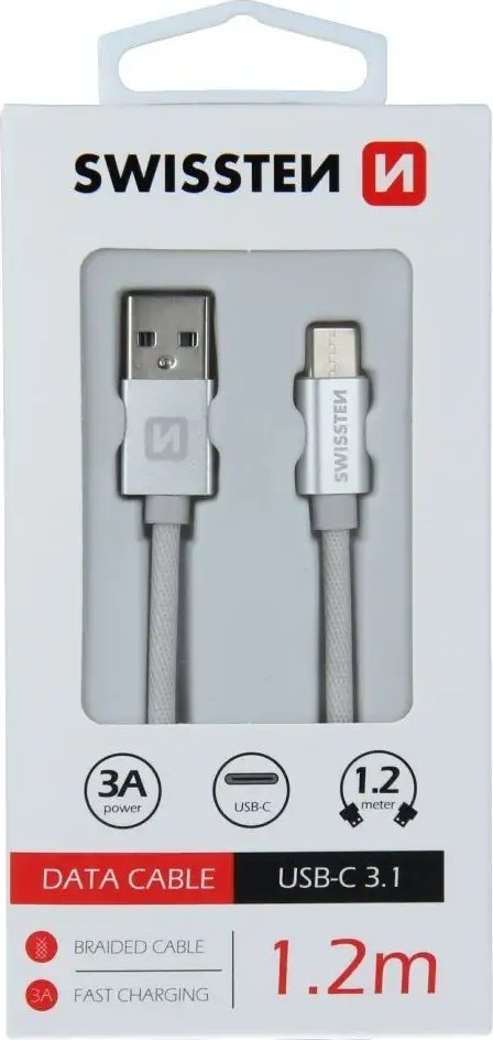 Kabllo USB në USB C Swissten, 1.2m, e artë