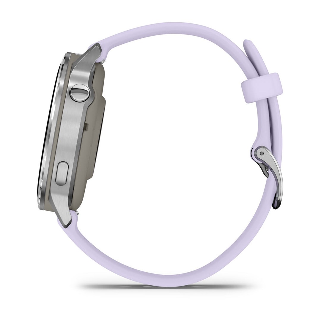 Orë inteligjente Garmin Venu 4, 41mm, GPS, argjend me rrip lejla