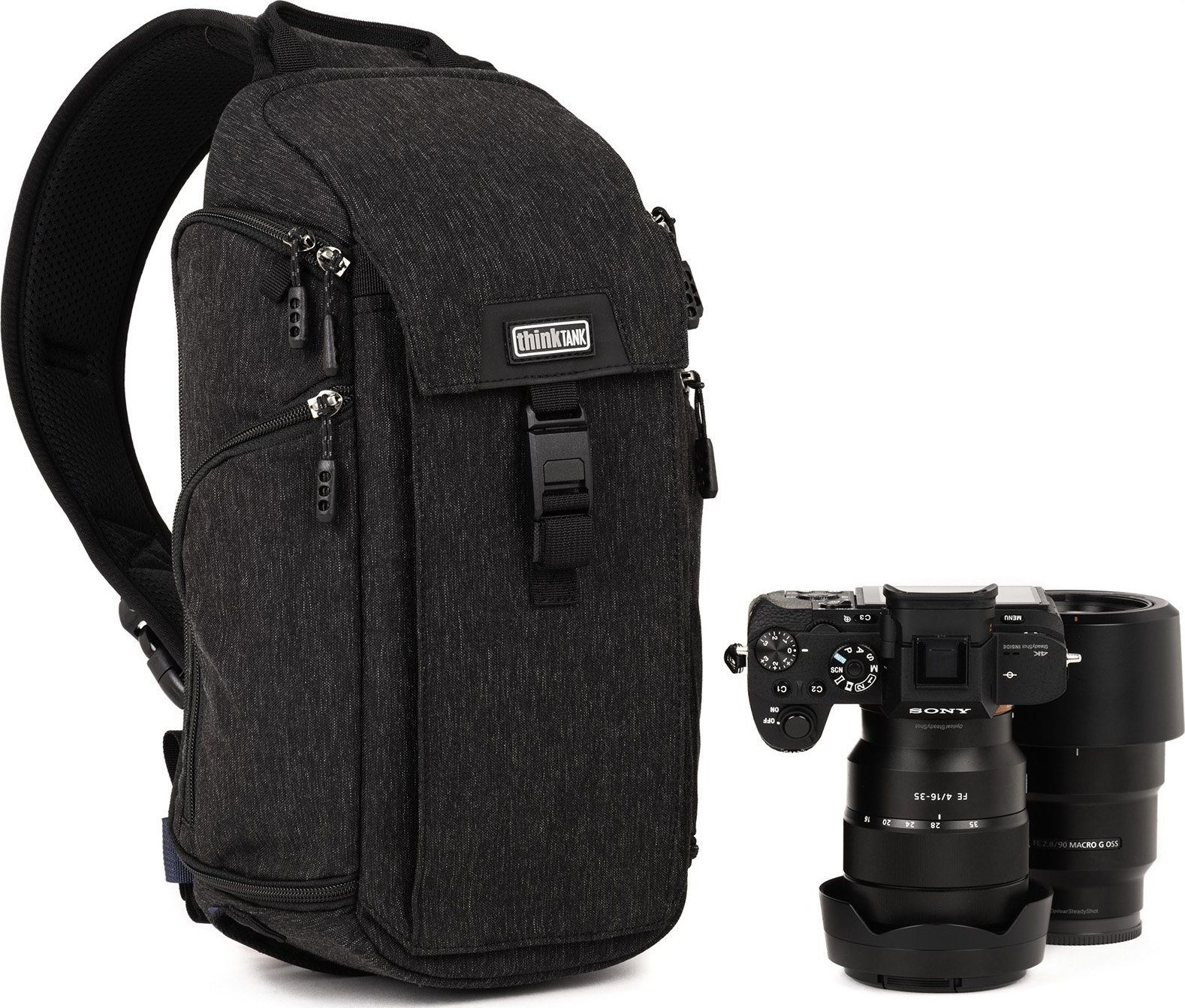 Çantë fotografike Think Tank Photo Urban Access Sling 8, për DSLR pa pasqyrë, me mbajtëse tripodi, gri