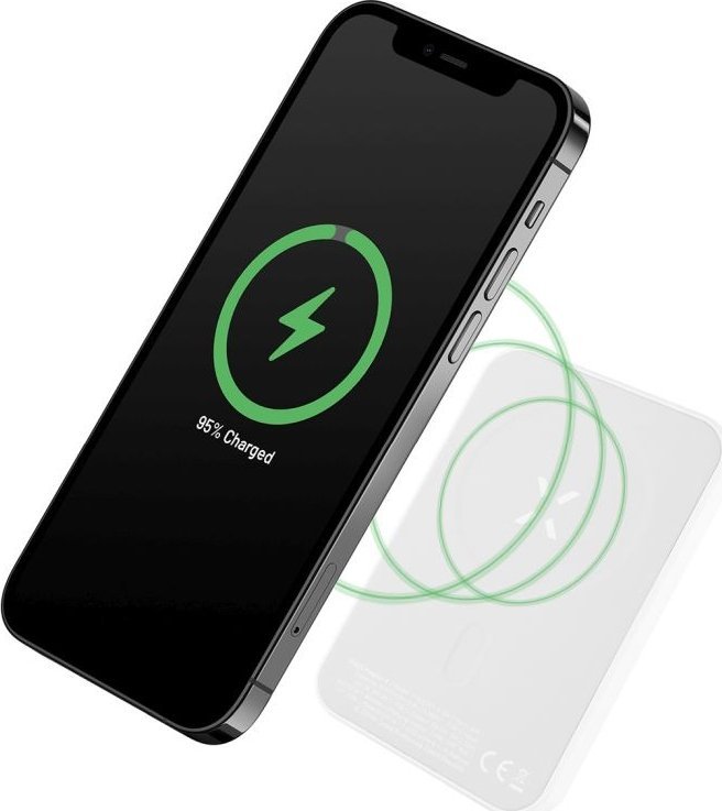 Power bank FIXED MagZen, 6000 mAh, karikim wireless 15 W, i bardhë