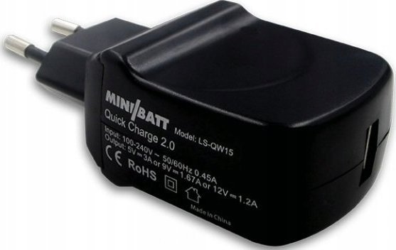 Karikues muri OPO USB A, Quick Charge 3.0, prizë europiane, i zi