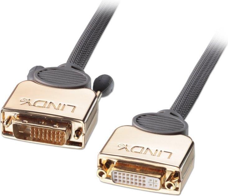 Kabllo video Lindy DVI D në DVI D, 3m, Dual Link, kontakte ari