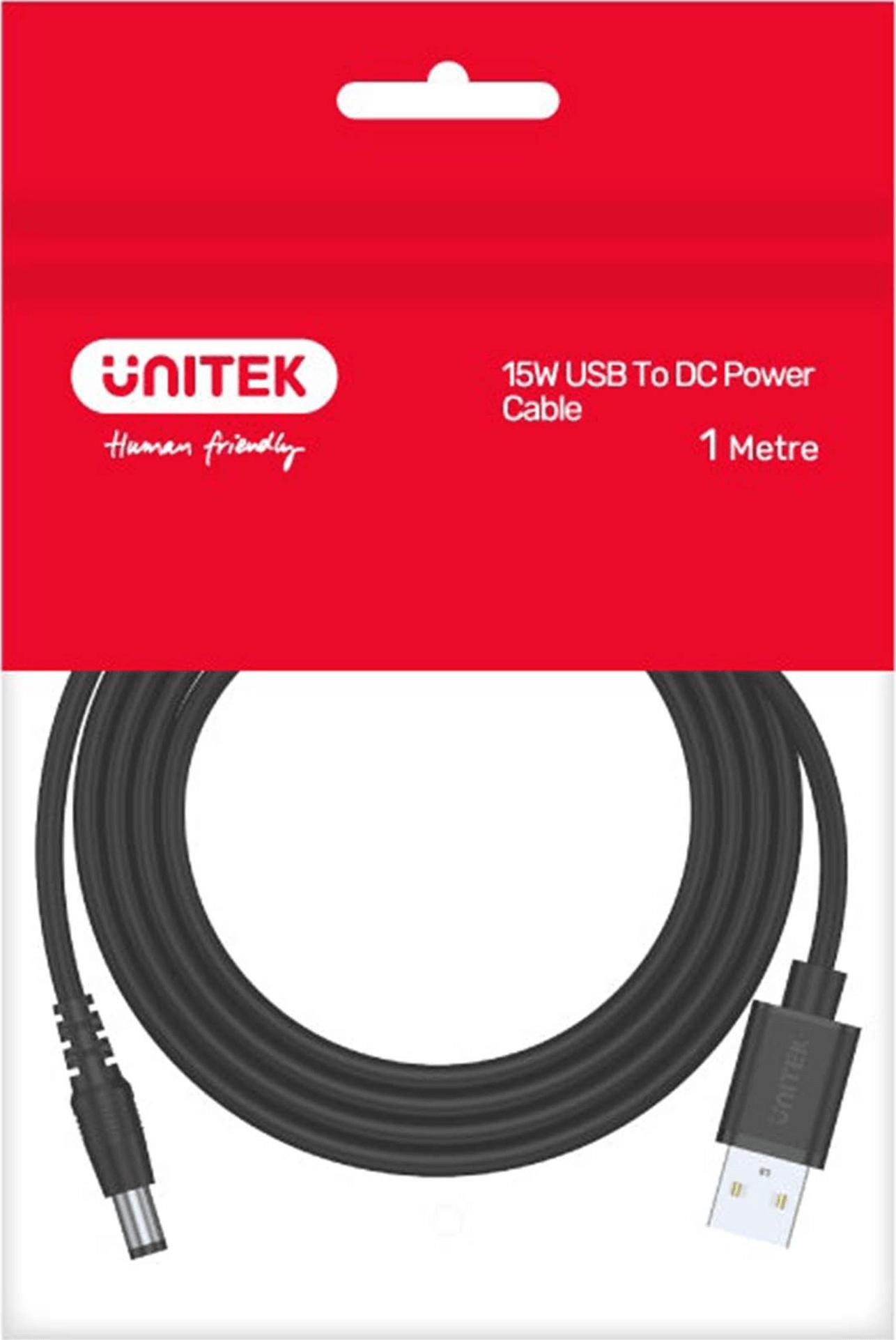 Kabllo USB Unitek Y-C495BK, USB-A në DC 3.5 mm, 1 m, e zezë