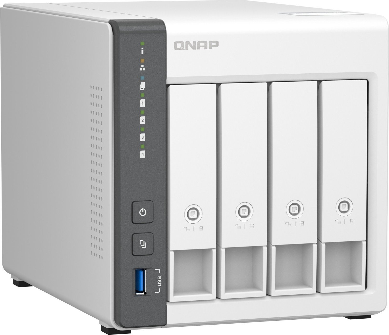 NAS server QNAP TS-433-4G, 4GB RAM, 12TB Seagate IronWolf, i bardhë
