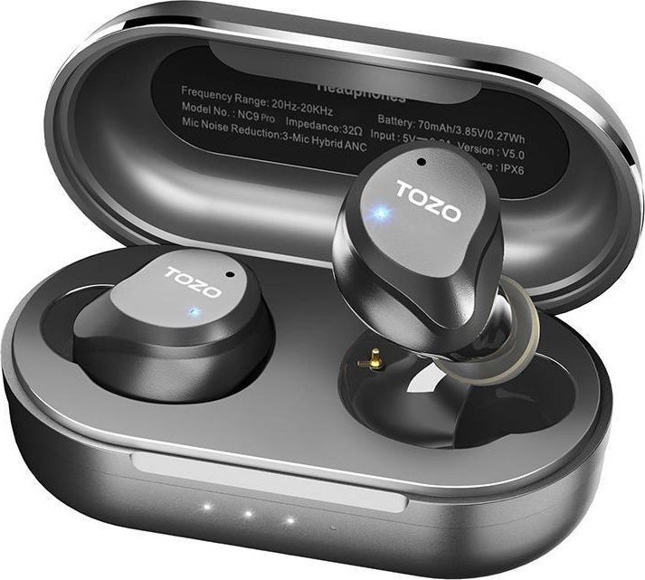 Kufje wireless TOZO NC9 Pro TWS, Bluetooth 5.3, ANC, të zeza
