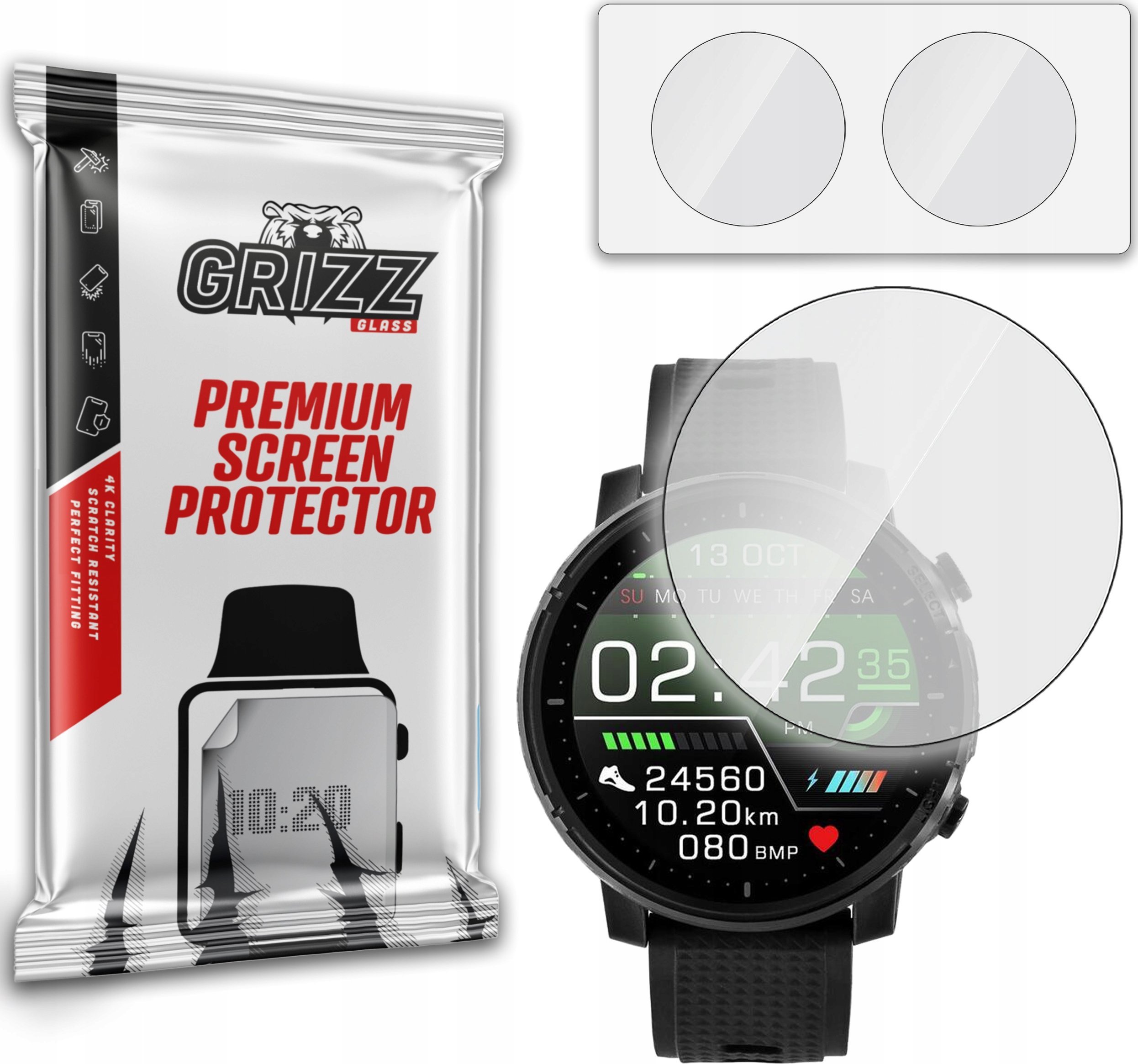 Xham mbrojtës hibrid Grizz për Watchmark WL15, 2 copë, transparent