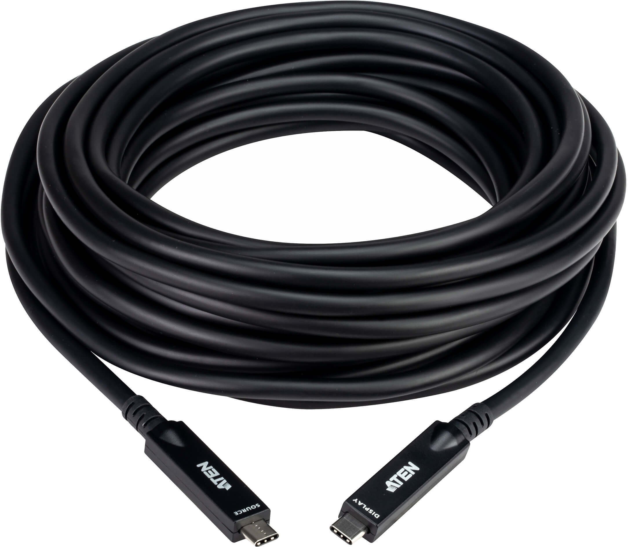 Kabllo USB C ATEN Ultra HD, 10 m, Power Delivery 60W, i zi
