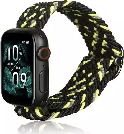 Rrip dore Beline Textile për Apple Watch 38 40 41mm, tekstil, black lime