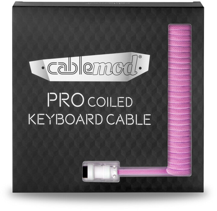 Kabllo spirale CableMod Pro, USB-C/USB-A, 1.5m, rozë