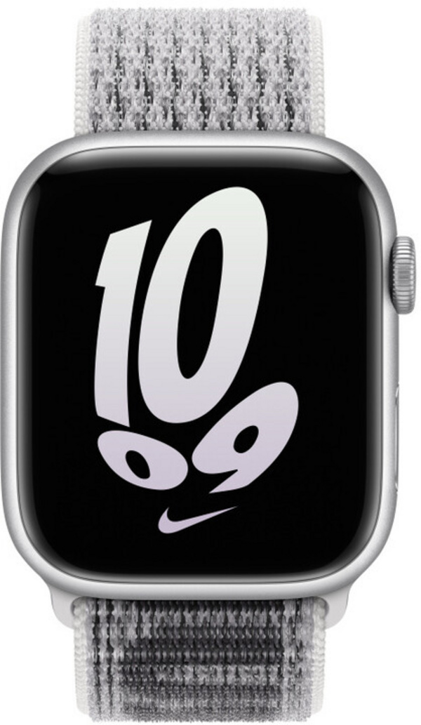 Apple Watch 45mm Nike Band, Summit White/Black Nike Sport Loop