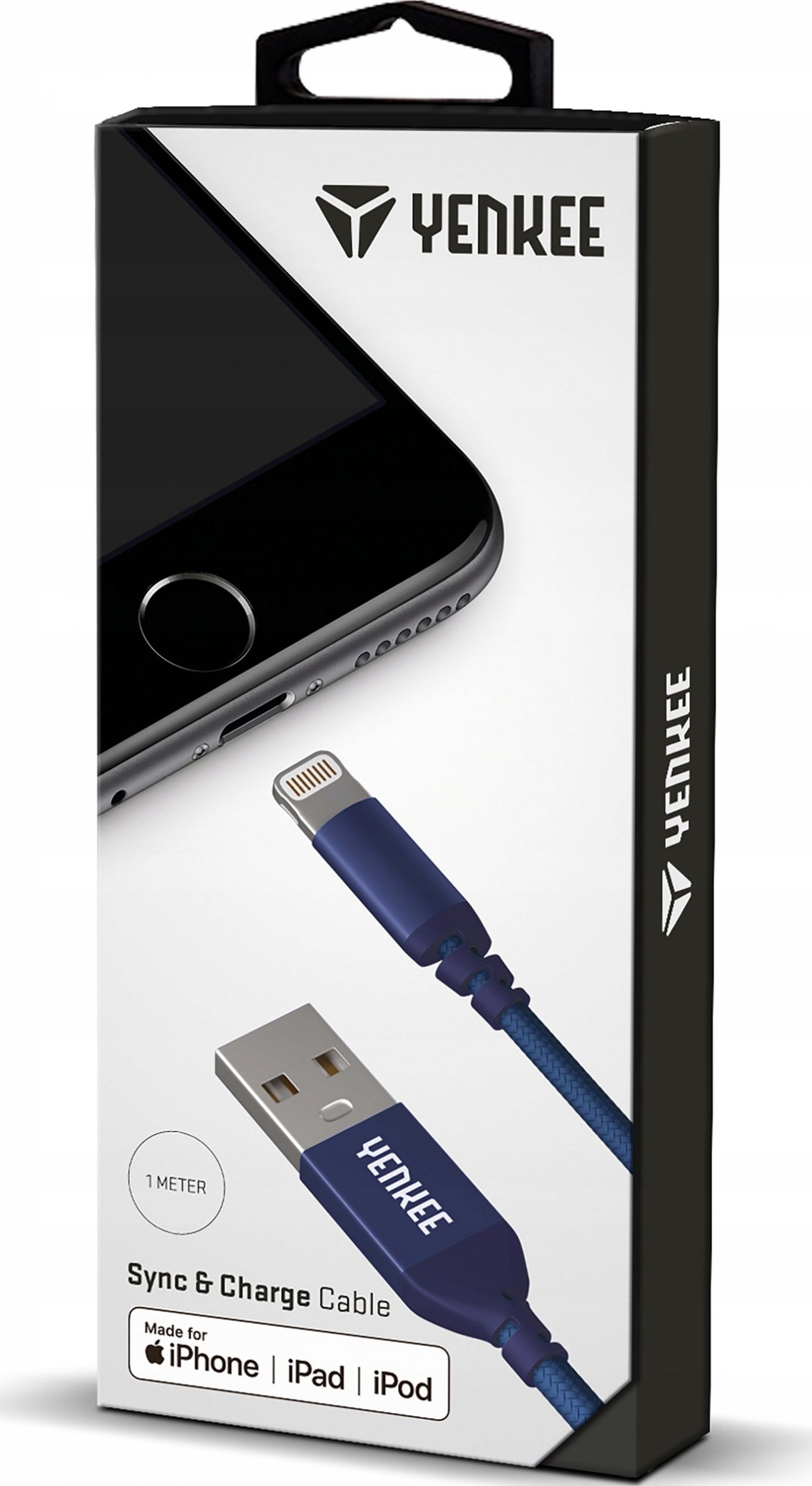 Kabllo karikimi Yenkee Apple Certified, Lightning, 1m, blu