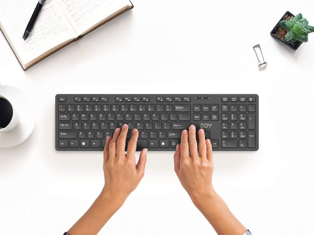 Set tastierë + maus ZOY ZKM888, wireless, i zi