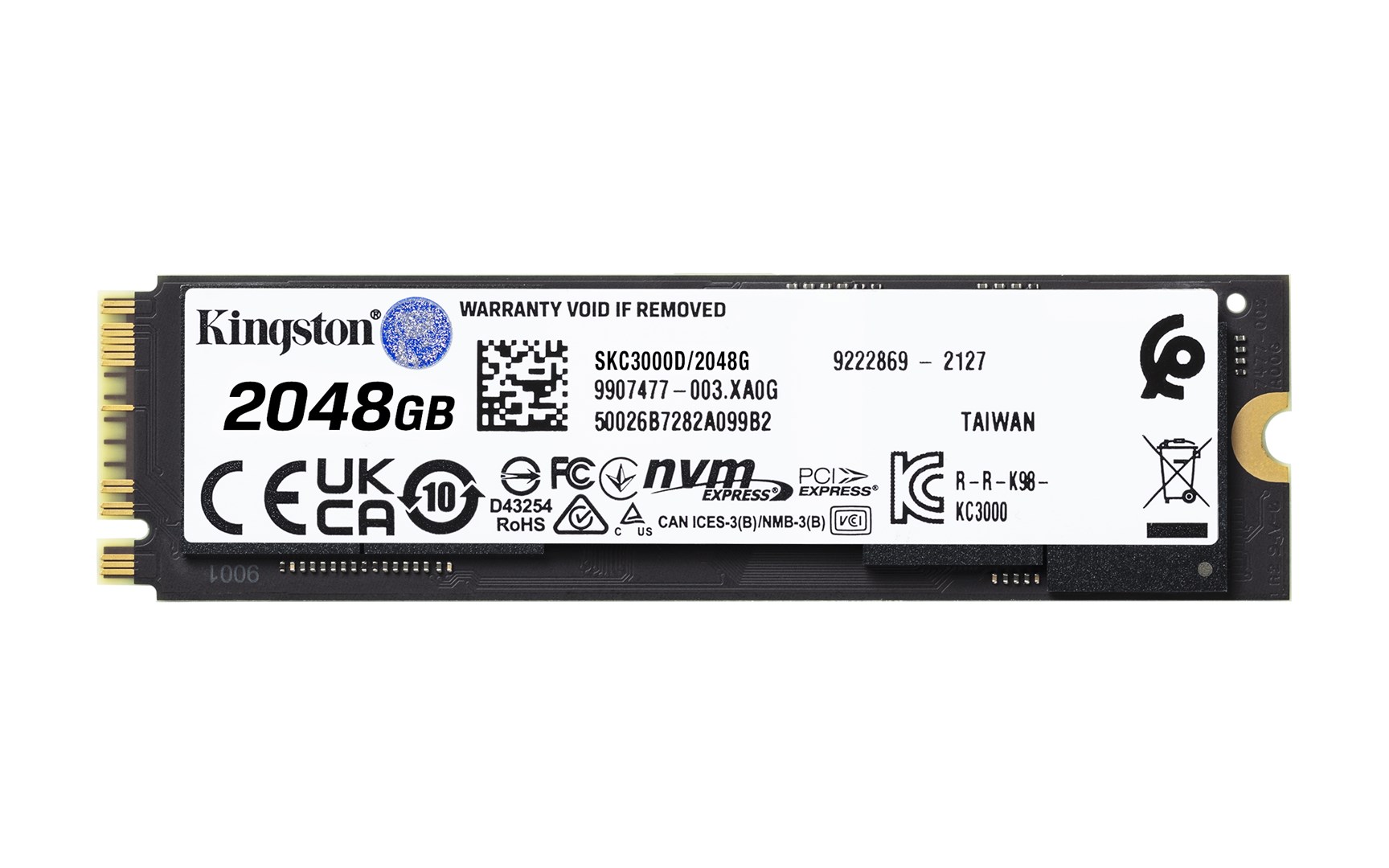 Диск SSD Kingston KC3000, M.2, 2TB, PCIe 4.0