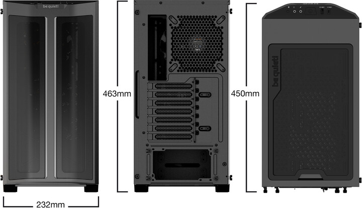 Куќиште за компјутер Be quiet Pure Base 500FX, стаклено, црно