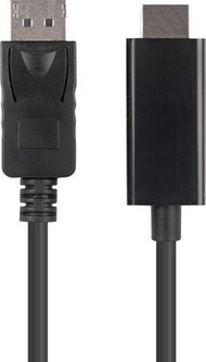 Kabllo Lanberg DisplayPort në HDMI, 1 m, e zezë