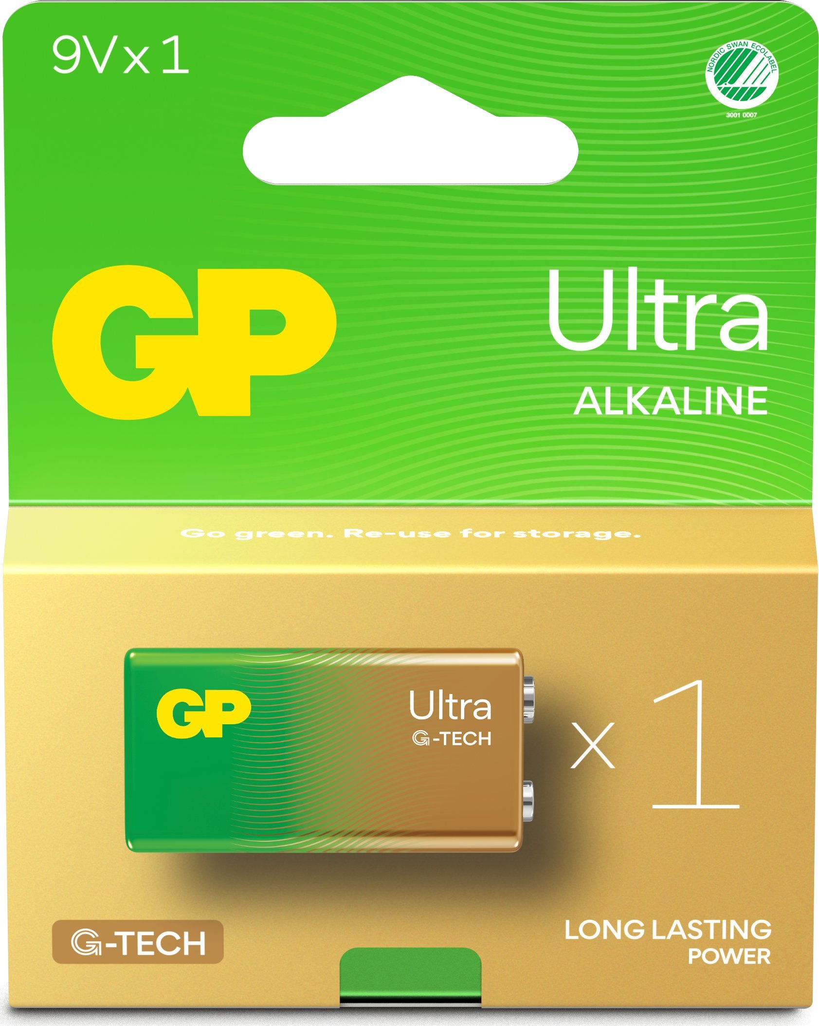 Bateri GP Batteries Ultra Alkaline GP1604AU, 9V, njëpërdorimëshe