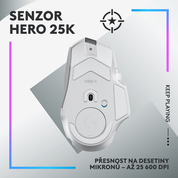 Maus Logitech G502 X Plus, i bardhë