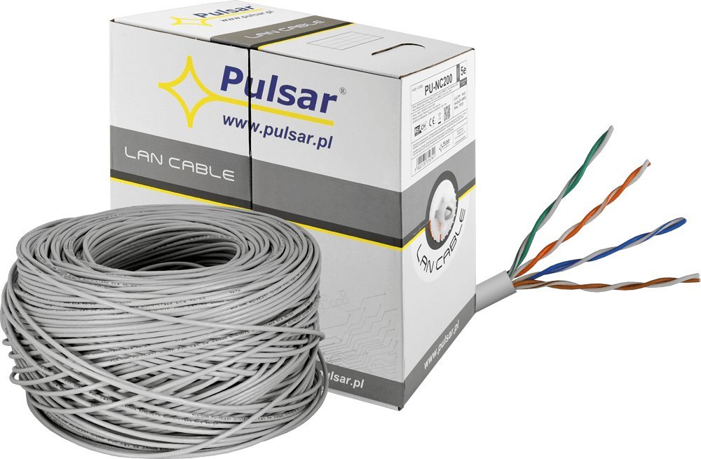 Kabllo rrjeti Pulsar PU-NC200, U/UTP Cat5e, 305m, gri