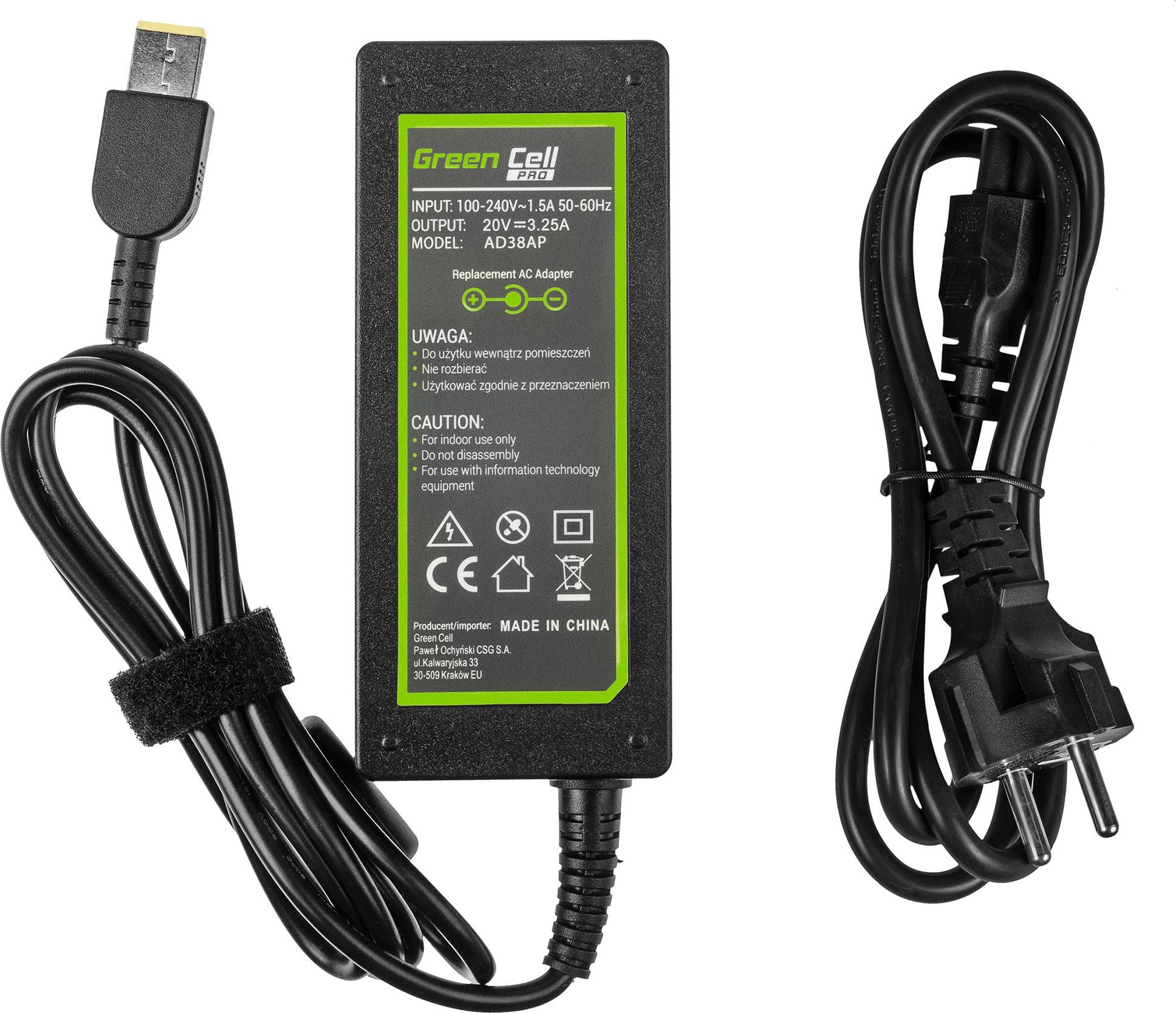 Karikues laptopi Green Cell PRO AD38AP, 65W, Slim Tip, i zi