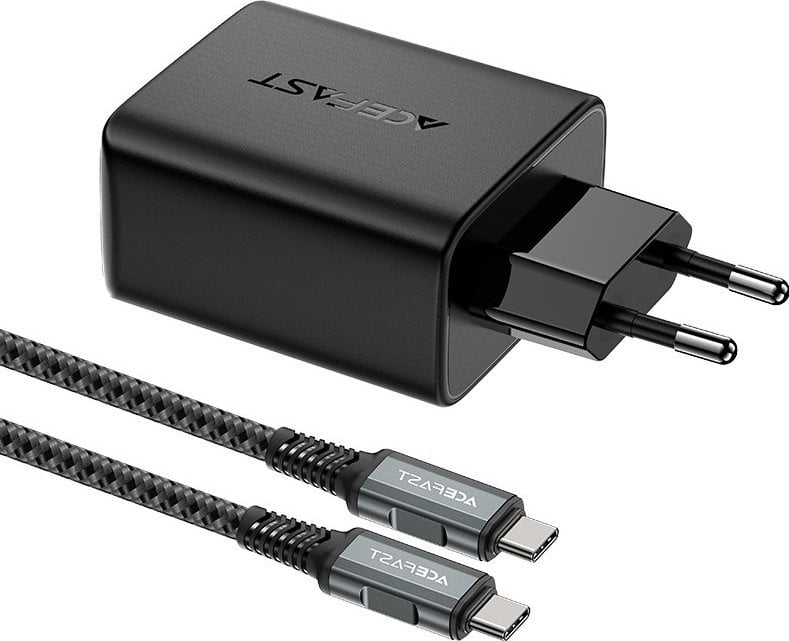 Karikues Acefast 2in1 GaN, 65W, USB A dhe USB C, gri