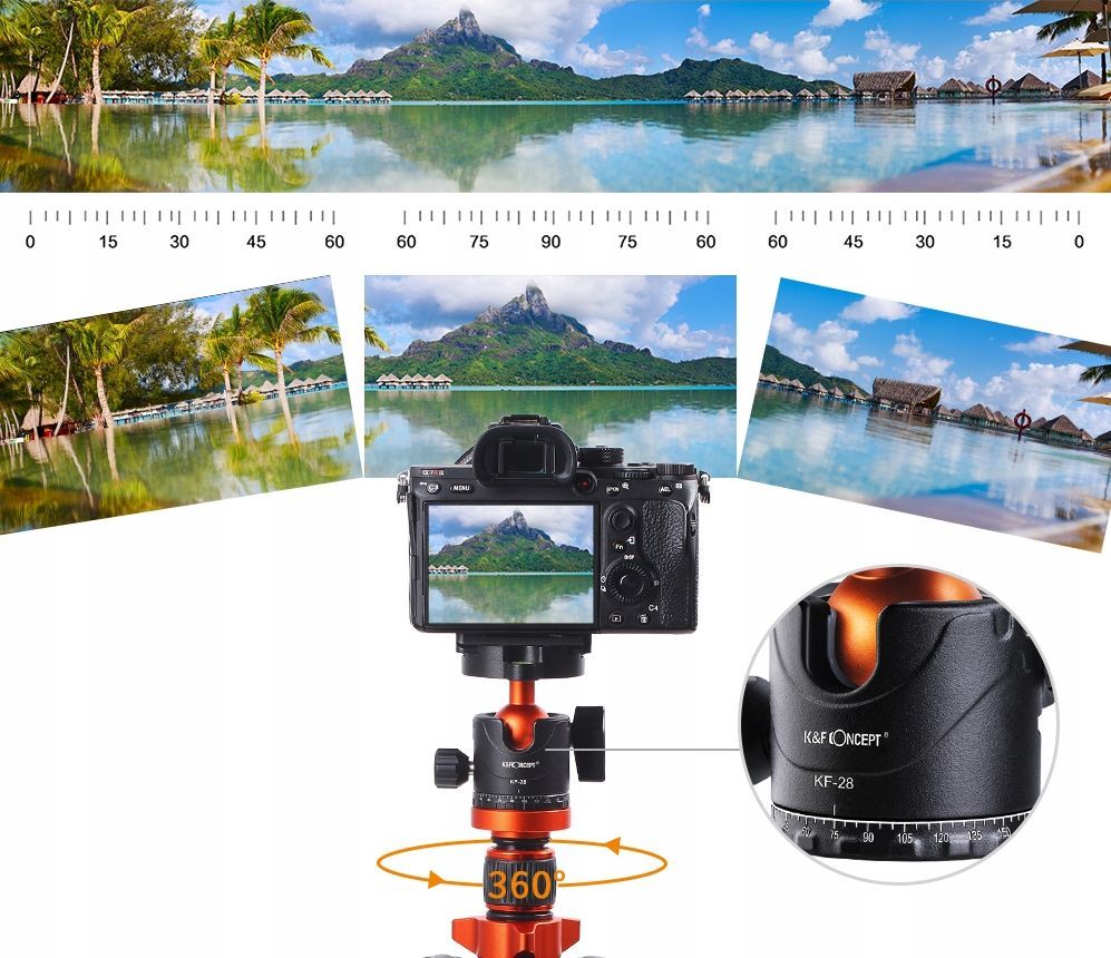 Trekëmbësh K&F Concept, 3 në 1, 175/185 cm