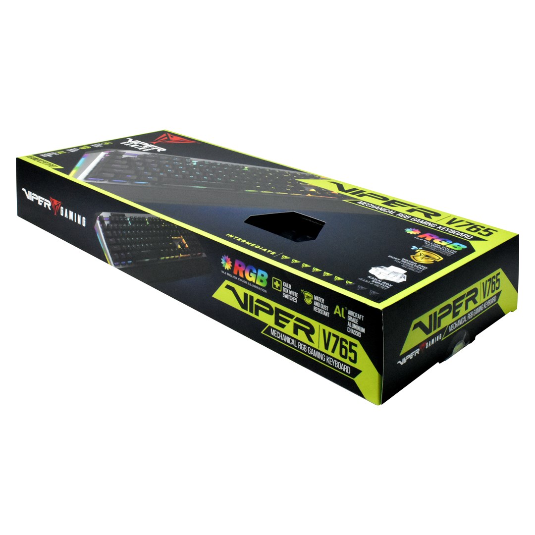 Tastierë mekanike Gaming Patriot Memory V765, USB, RGB, e zezë / e hirtë