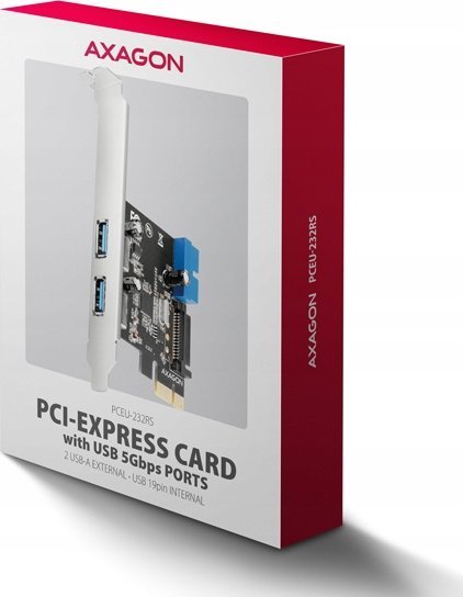 Kartë zgjeruese AXAGON PCEU-232RS, PCIe 4.0 x1, 4x USB 3.0, e zezë