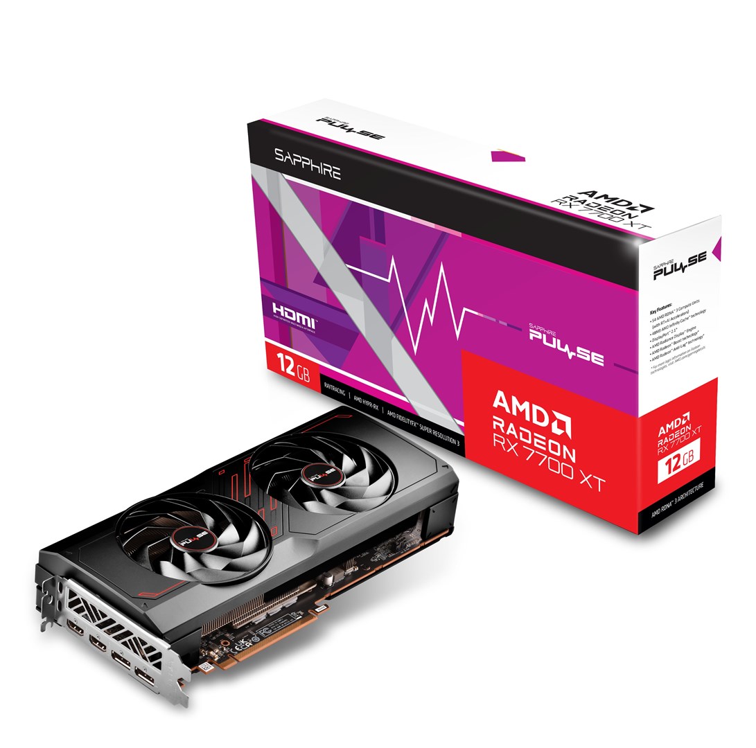 Kartë grafike Sapphire Gaming AMD Radeon RX 7700 XT, OC, 12 GB GDDR6