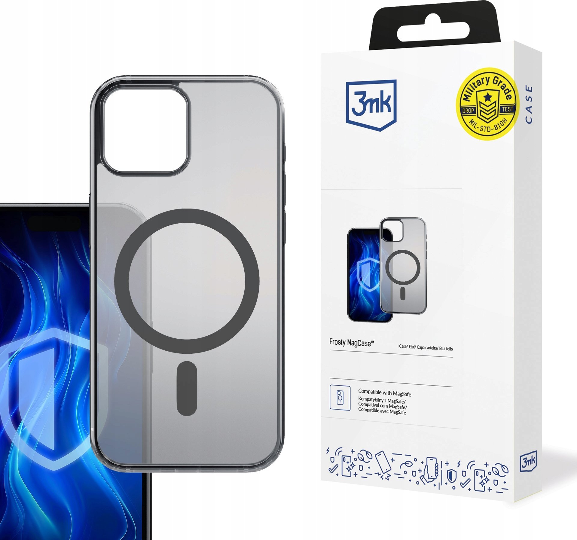 Mbrojtëse telefoni 3mk Frosty MagCase, MagSafe, transparente
