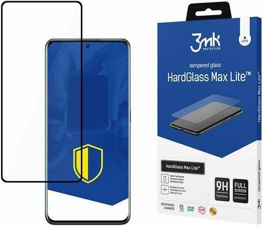 Xham mbrojtës 3MK HardGlass Max Lite, për Xiaomi 12 12X, 0.3mm, i zi