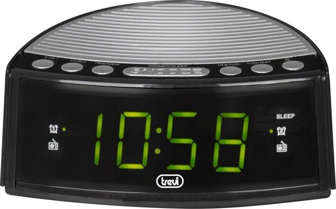 Radio orë Trevi RC84600 RC 846D, alarm, radio FM, e zezë
