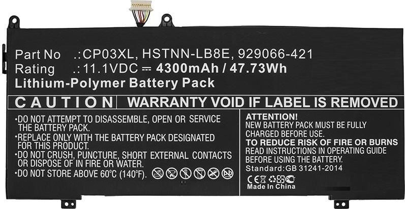 Bateri laptopi CoreParts MBXHP-BA0176, zëvendësuese, e zezë